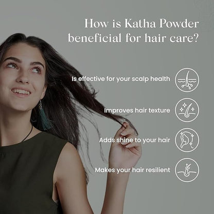 Namo Organics - Katha Powder - 200gm - for Hair Colour | Fresh Catechu in Zipper Pouch