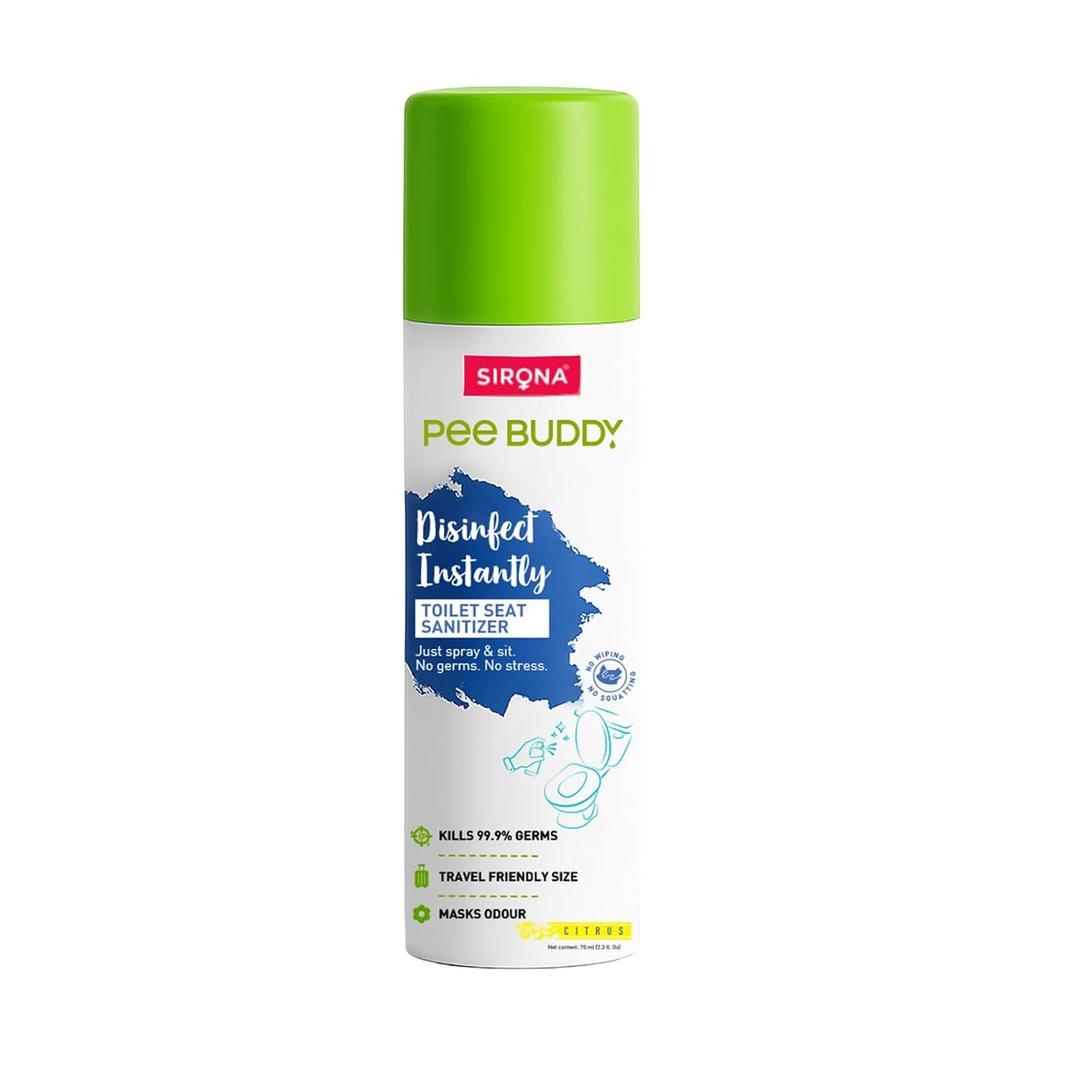 PEE BUDDY Toilet Seat Sanitizer Spray â€“ 100ml (Pack of 1) | Refreshing Vanilla Fragrance | Quick-Drying, Hygienic & Travel-Friendly | Kills Germs & Bacteria