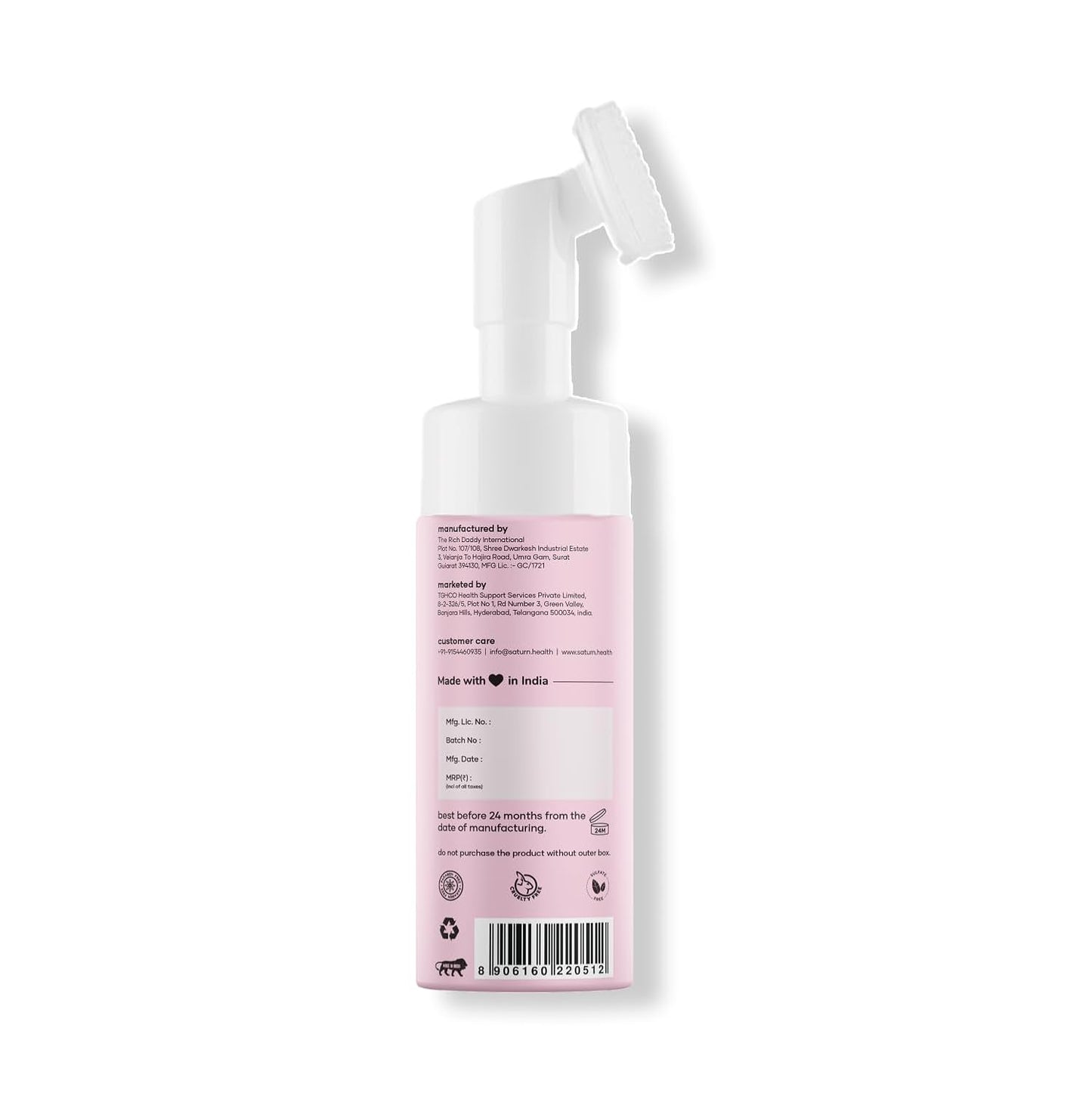 Saturn by GHC Shower Combo for Foaming Face Wash& Body wash With Built-In Face Brush for Hydrates Skin, Acne, Oil Control, Deep Cleansing, Nourishing & Moisturizing120 ml