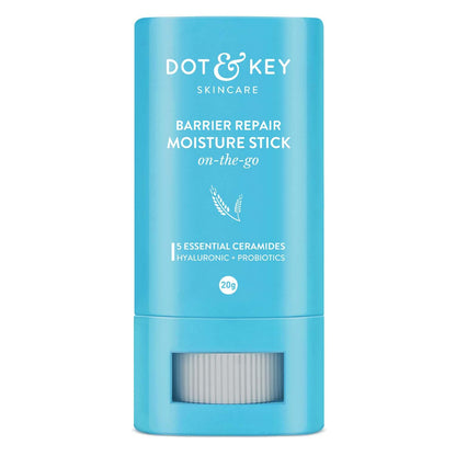 DOT & KEY Barrier Repair Moisture Stick On-The-Go Non Sticky Ceramides Moisturizer With Hyaluronic + Probiotic For Intense Moisturization&Skin Strengthening|For Dry Skin, Normal & Sensitive Skin|20G