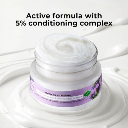 Love Beauty & Planet Argan Oil & Lavender Magic Mask for Smooth Frizz Free Hair|No Sulfates,No Paraben|200ml