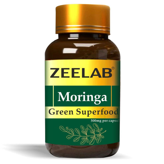 Zeelab Moringa Green Superfood Capsule | Immunity Supplements for Adults | 100% Vegetarian | Organic Moringa Leaf Powder 100 Capsules