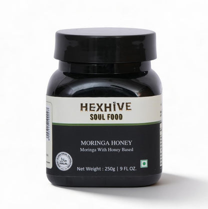 Hexhive Moringa Honey | Ayurvedic Wellness Superfood | Organic Honey with Moringa Extracts | Rich in Vitamins & Antioxidants | Natural Immunity & Detox Support | No Added Sugar | 250g