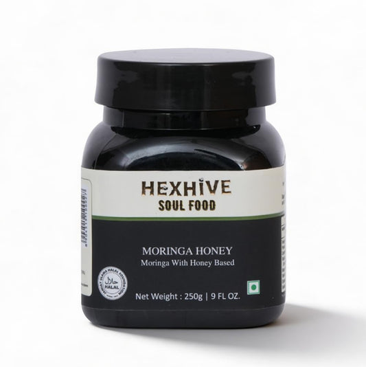 Hexhive Moringa Honey | Ayurvedic Wellness Superfood | Organic Honey with Moringa Extracts | Rich in Vitamins & Antioxidants | Natural Immunity & Detox Support | No Added Sugar | 250g