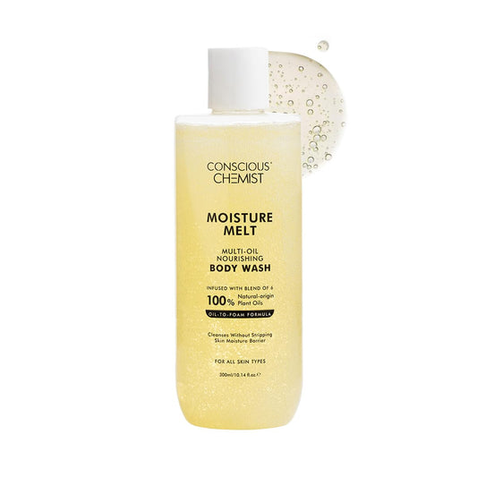 Conscious ChemistÂ® Multi-Oil Body Wash Shower Gel | 300ml | Moisturizing Body Wash for Men & Women | Hydrates Dry Skin, Enhances Glow & Softness | Gentle Formula, Suitable for All Skin Types