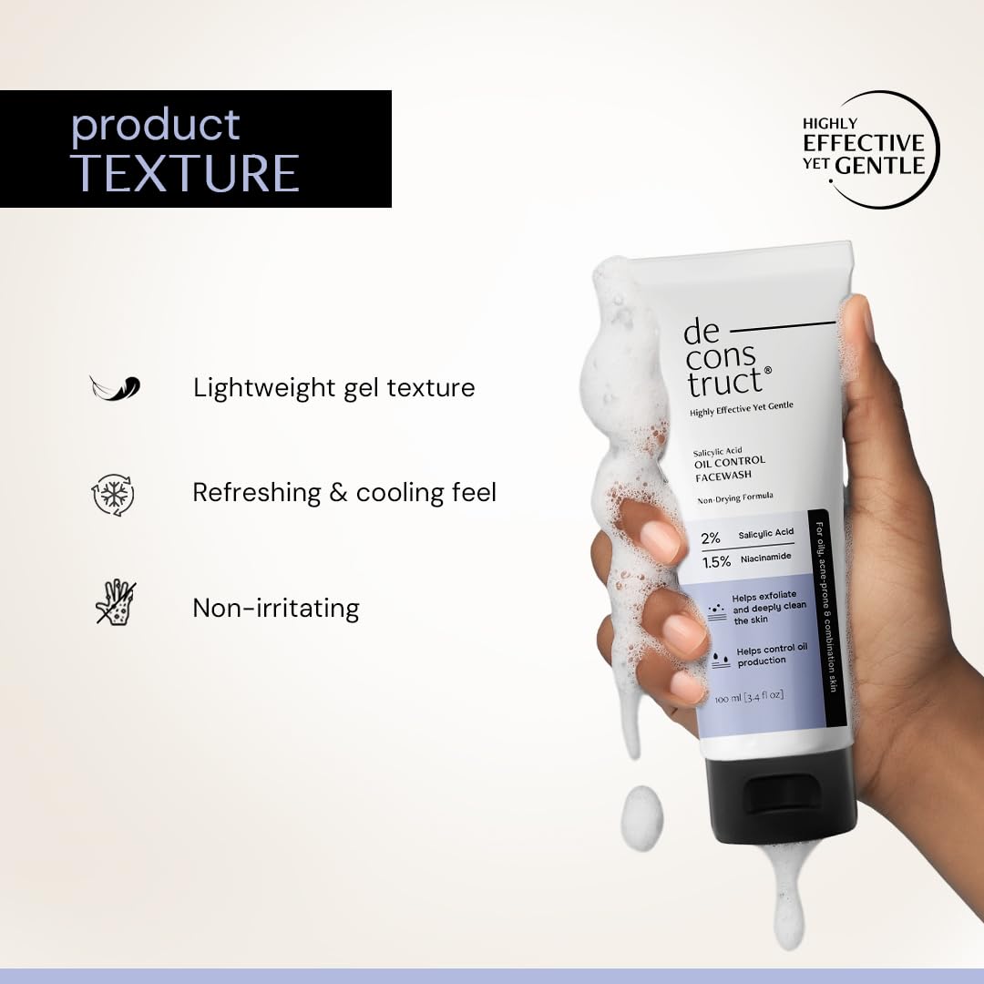 Deconstruct Salicylic Acid Oil Control Face Wash with Niacinamide | Facewash for Men & Women | 100ml