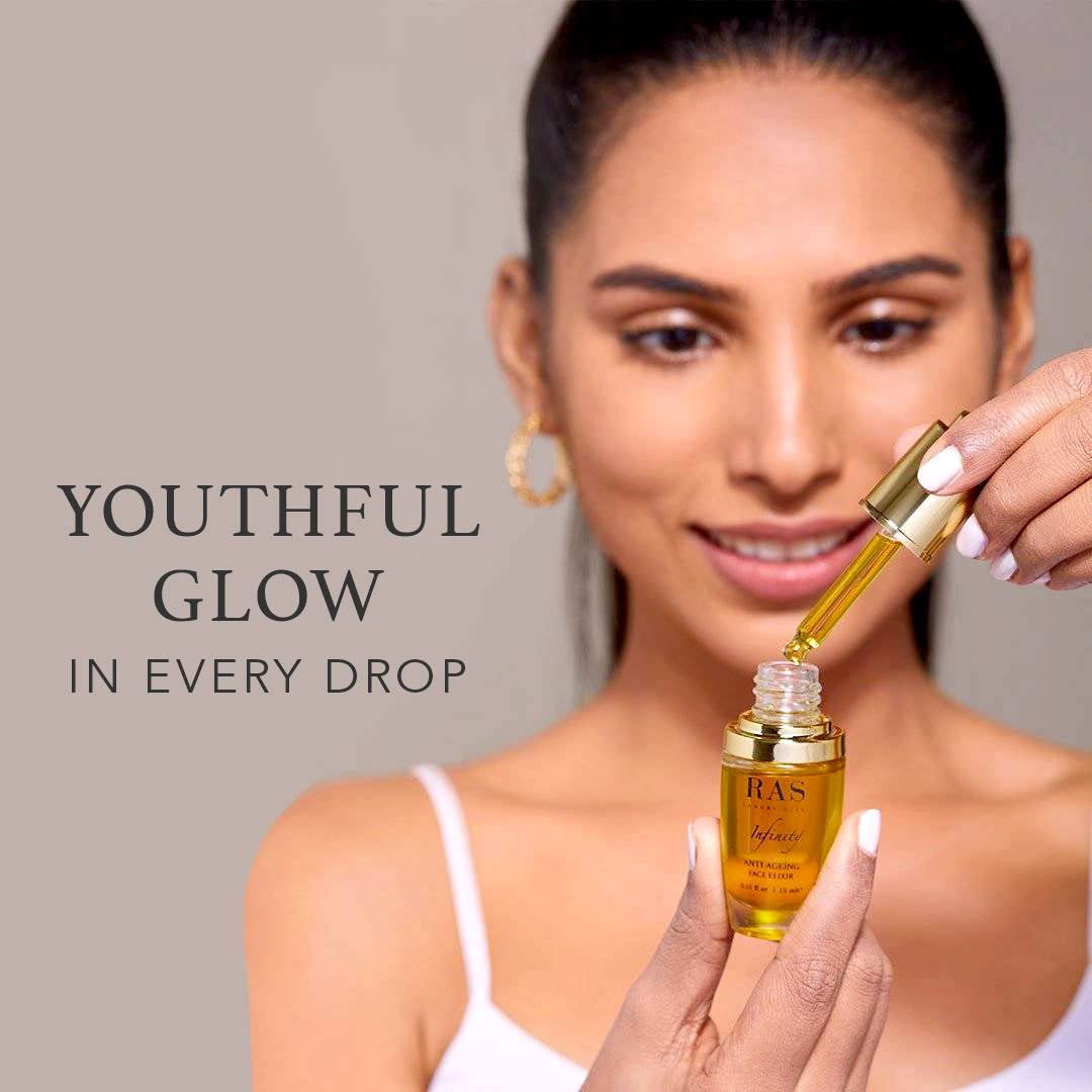 RAS Luxury Oils Infinity Anti Ageing Face Elixir Natural And Organic Beauty Oil Enriched with vitamins Non Greasy Face Oil