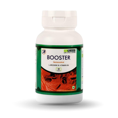 DR. KUMAR'S LIFESTYLE CENTRE Booster Nitrogen L-Arginine Tablets | HCL & Vitamin B6 | Support Healthy Blood Circulation | Health Supplement | 30 Tablets | 1000mg