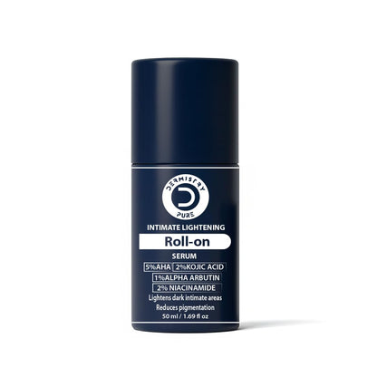 Dermistry Intimate Lightening Brightening Roll On Serum for Private Parts Bikini Area Inner Thighs Men Women Targets Dark Spots Pigmentation Reduces Itching Dryness Bad Odor 50ml