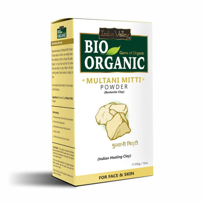 INDUS VALLEY BIO Organic Multani Mitti Powder | Healing Clay | Bentonite Clay- 300gm+50gm