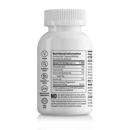 Unived High Absorption Magnesium Glycinate - 650mg - 22% Elemental Magnesium - 90 Vegan Capsules