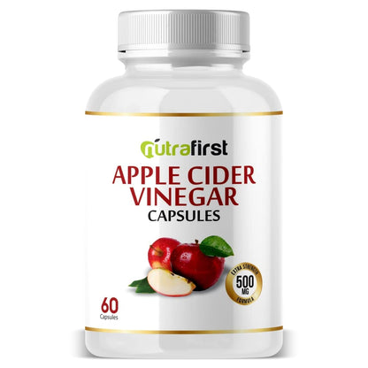 Nutrafirst Apple Cider Vinegar Capsules (500mg) for Weight Management, Skin & Hair Health in Men & Women â€“ 60 Capsules