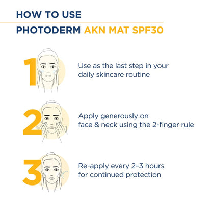 Bioderma Photoderm AKN Mat SPF 30 Mattifying Anti-Blemish Sunscreen Combination Acne-Prone Skin. 40ml