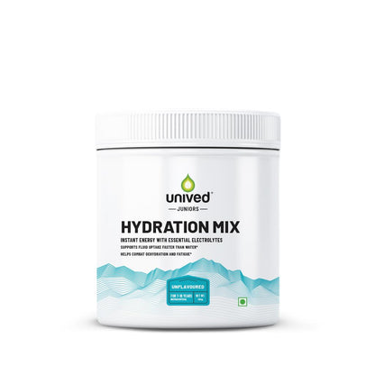 Unived Juniorâ€™s Hydration Mix | For Young Athletes | For Energy and to Replenish Lost Electrolytes & to Rehydrate | Essential Electrolytes with Vitamin C & Zinc | Ages 7-18 (Unflavoured)