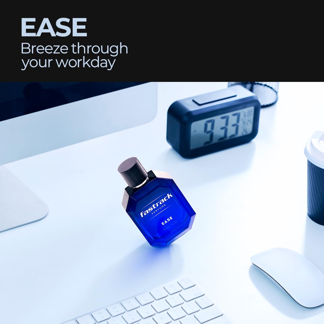 Fastrack Perfume Ease |Scent for Men| 100 ml EDP |Long lasting Smell |Aqua Fragrance| Crafted by European experts|Best gift for Man