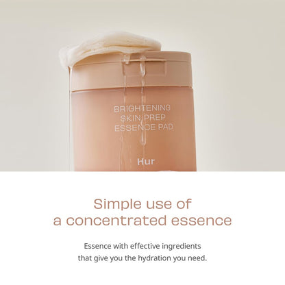 House of Hur Brightening Skin Prep Essence Pad (70 pads) - Brightning, Exfoliating, Hydrating Soft Cotton Essence Pads, Moisture Barrier, Reduce Hyperpigmentation â€“ 140ml