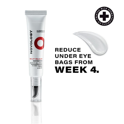 Novology Pro-Lift Cellular Restoration Under Eye Gel CrÃ¨me, 15g, With 3% Diosmin + Forskolin + Peptides, For Targeted Under Eye Care, Clinically Proven, Fragrance Free, Paraben Free.