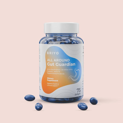 Briyo Gut Health Support â€“ 60 Billion CFU Probiotics with Prebiotics, Digestive Enzymes & Herbs | Gut Guardian Formula to Boost Good Gut Bacteria, Support Digestion & Immunity, and Relieve Bloating & Gas