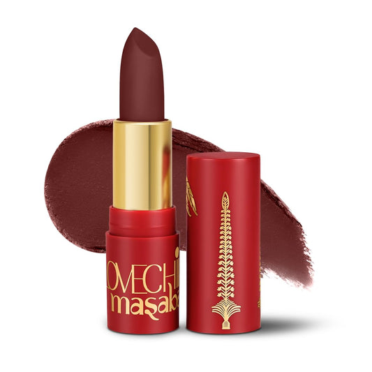 LoveChild Masaba 90s Drip Pantastic (Wine Red) Luxe-Matte Lipstick with Intense One-Swipe Color Payoff in High-Pigment HD CrÃ¨me Matte Formula, 4gm