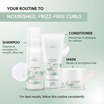 Wella Professionals Nutricurls Deep Treatment Hair Mask for Waves & Curls | 150 ml | Deep Conditioning For Curly Hair | With Jojoba Oil | For Frizz Control