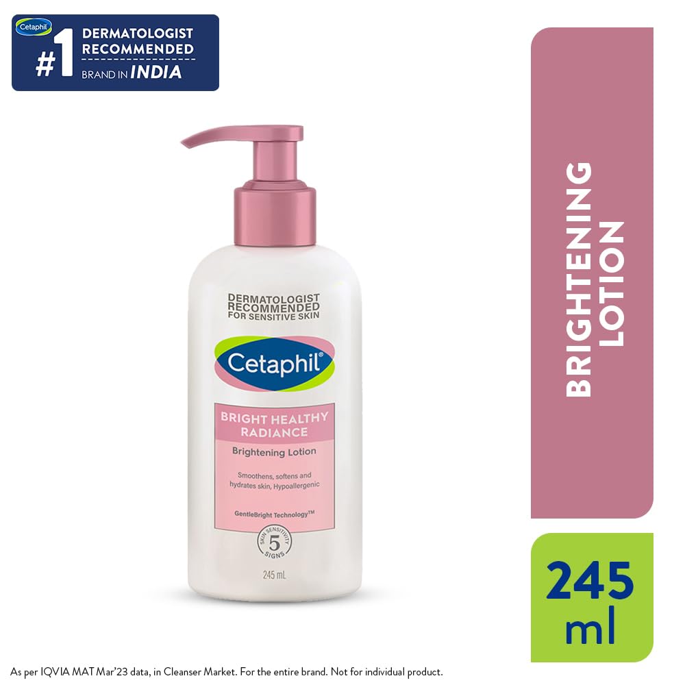 Cetaphil Bright Healthy Radiance Brightening Body Lotion 245ml â€“ Deep Hydration & Even Skin Tone Body Moisturizer with Niacinamide & GentleBright Technology, Lightweight, Non-Greasy, Hydrating & Fragrance-Free Lotion for Sensitive Skin