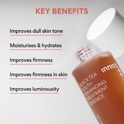 Innisfree Black Tea Treatment Essence - 75ml for Anti-Wrinkle Effect - Evens Out Skin Tone, Korean Skincare