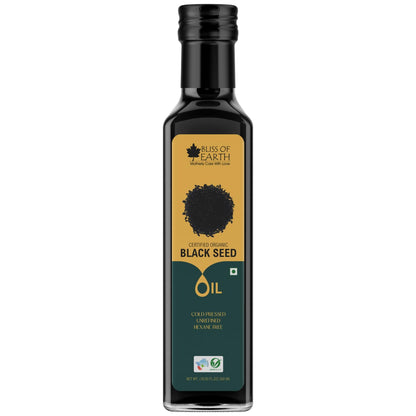 Bliss of Earth Kalonji Oil 500ml Organic For Eating, Black Seed Oil For Hair, Cold pressed & Hexane Free (Pet bottle)