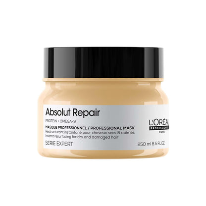 L'OrÃ©al Professionnel Absolut Repair Mask for Dry & Damaged Hair - 250ml | Professional mask for Strengthening and Repairing Hair, With Protein & Omega-9, For Men & Women