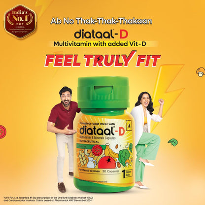 D Multivitamin with added vit. D & ALA | Sustained Energy I Strong Bones I Immunity I Heart Health | Health, Fitness & Wellness Supplement | 30 Capsules | For Men and Women