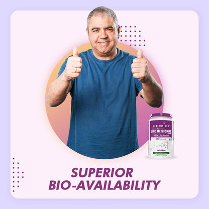 Healthyhey Nutrition Zinc Methionine Plus Copper, Supports Immune and Antioxidant Protection - 120 Veg Capsules