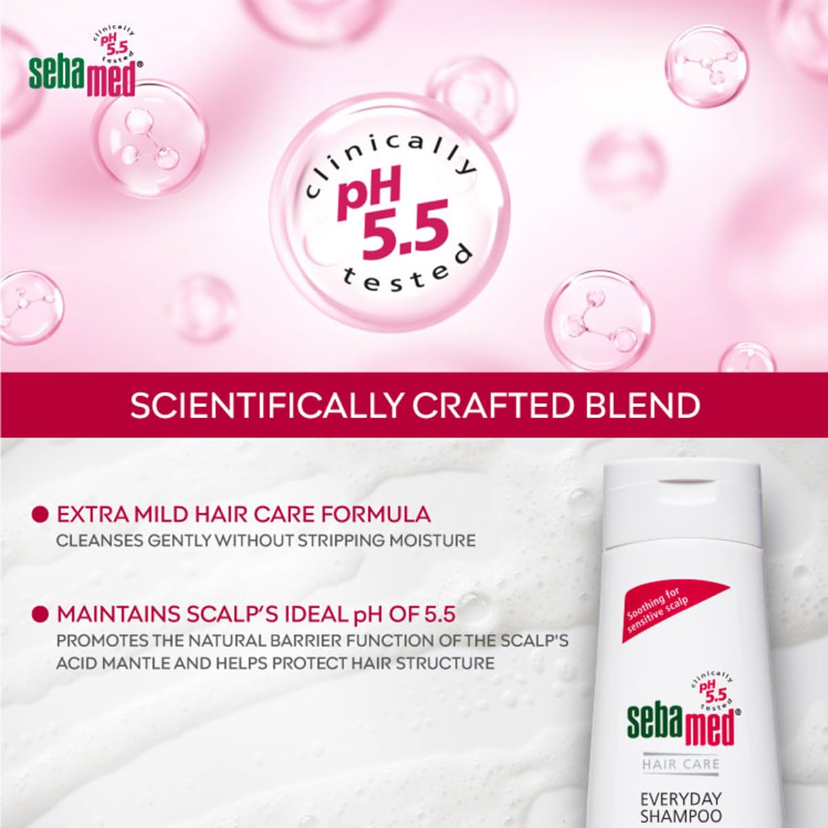 SebaMed Everyday Shampoo 200 Ml|Ph 5.5|Normal To Dry Hair| Mild|Gives Moisture & Volume |Phthalates & Sls And Parabens Free |Unisex For Dry Scalp Toxin Free | Clinically Proven | Toxin Free