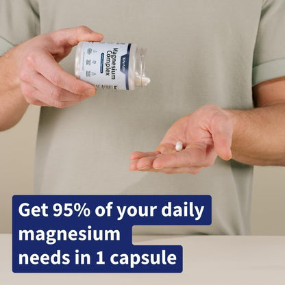 Snap Triple Magnesium Complex for Women & Men for Sleep & Muscle Support â€“ 400mg, 3-in-1 Magnesium Supplement â€“ Bisglycinate, Citrate & Oxide â€“ Chelated for High-Absorption, 60 Vegetarian Capsules