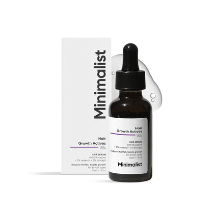 Minimalist Hair Growth Serum With 3% Redensyl, 3% Anagain, 3% Procapil, 5% Capixyl & 4% Baicapil 18% Hair Growth Actives | For Hair Fall Control | For Men & Women | 30 ml