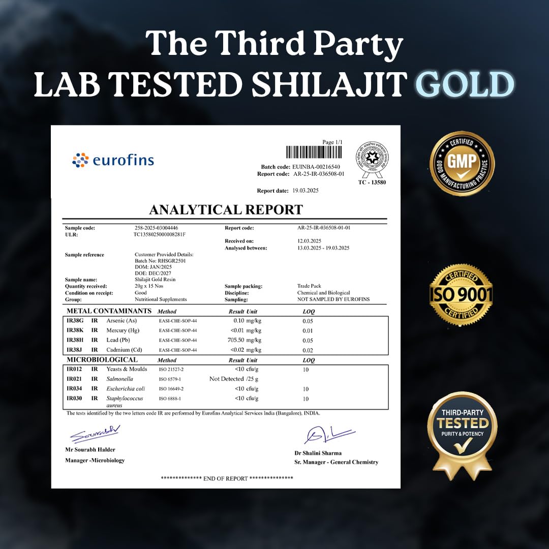 mars by GHC Pure Himalayan Shilajit Gold (Resin) Powered with - 20g - Pack of 1 | Pure Organic Shilajit Resin sourced from Himalayas