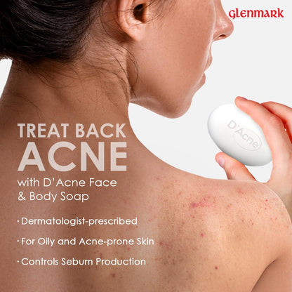 D'Acne Soap | Controls Excess Sebum | Body & Face Soap For Acne-Prone And Oily Skin | Reduces Inflammation And Painful Red Bumps | Skin Feels Soft & Supple | 75 Gm