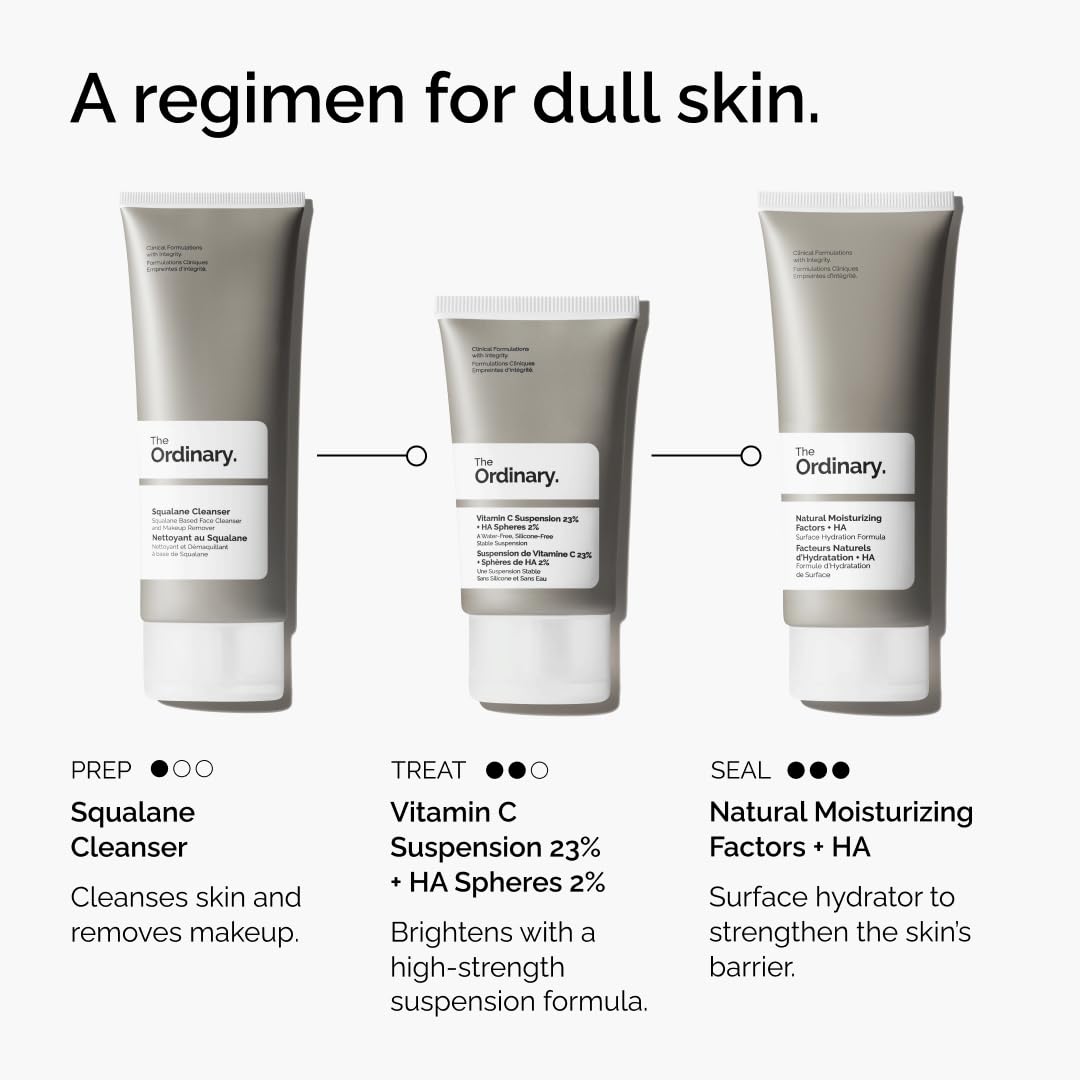 The Ordinary Vitamin C Suspension 23% + HA Spheres 2%, Brightening Serum with Pure L-Ascorbic Acid, 30ml