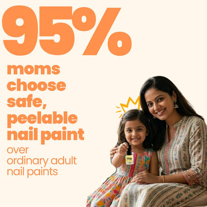 TucoÂ® Kids Water Based Safe Nail Polish for girls | Easy to Peel Off, Non Toxic, Natural & Safe for Kids | Play Safe with Chemical Free Nails for Daughters | Pack of 1x5ml | Orange