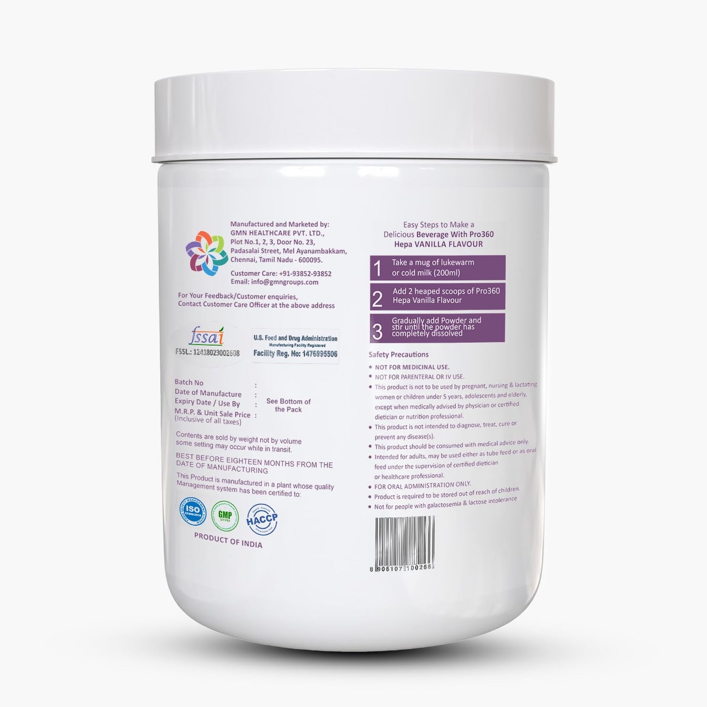 Pro360 Hepa Liver Care Protein Supplement â€“ Complete Liver Supplements for Health| Formula Enriched with Silymarin, MCT & BCAA â€“ Vanilla â€“ 400g