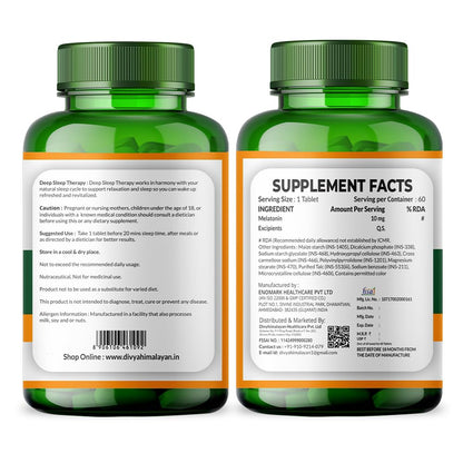 Divya Himalayan Natural Deep Sleep Melatonin 60 Tablets â€“ Supports Restful Sleep & Healthy Sleep Cycle