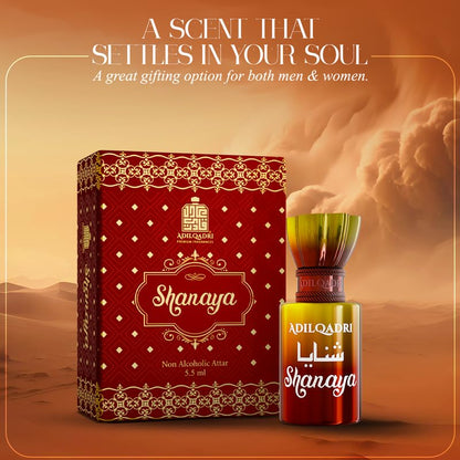 Adilqadri Shanaya Attar for Men & Women | Arabic & French Blend | Chocolate, Amber & Wood Fragrance Notes | Long-Lasting Non-Alcoholic Roll-On Attar | Ideal Gift |5.5ML Pack