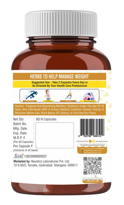 The Body Reserve Keto Fat Burner Capsules | Weight Loss Supplement with 1000mg Garcinia Cambogia, Green Coffee & Green Tea Extract | Daily Weight Loss Burner for Men & Women | Metabolism Support | 60 Veg Capsules