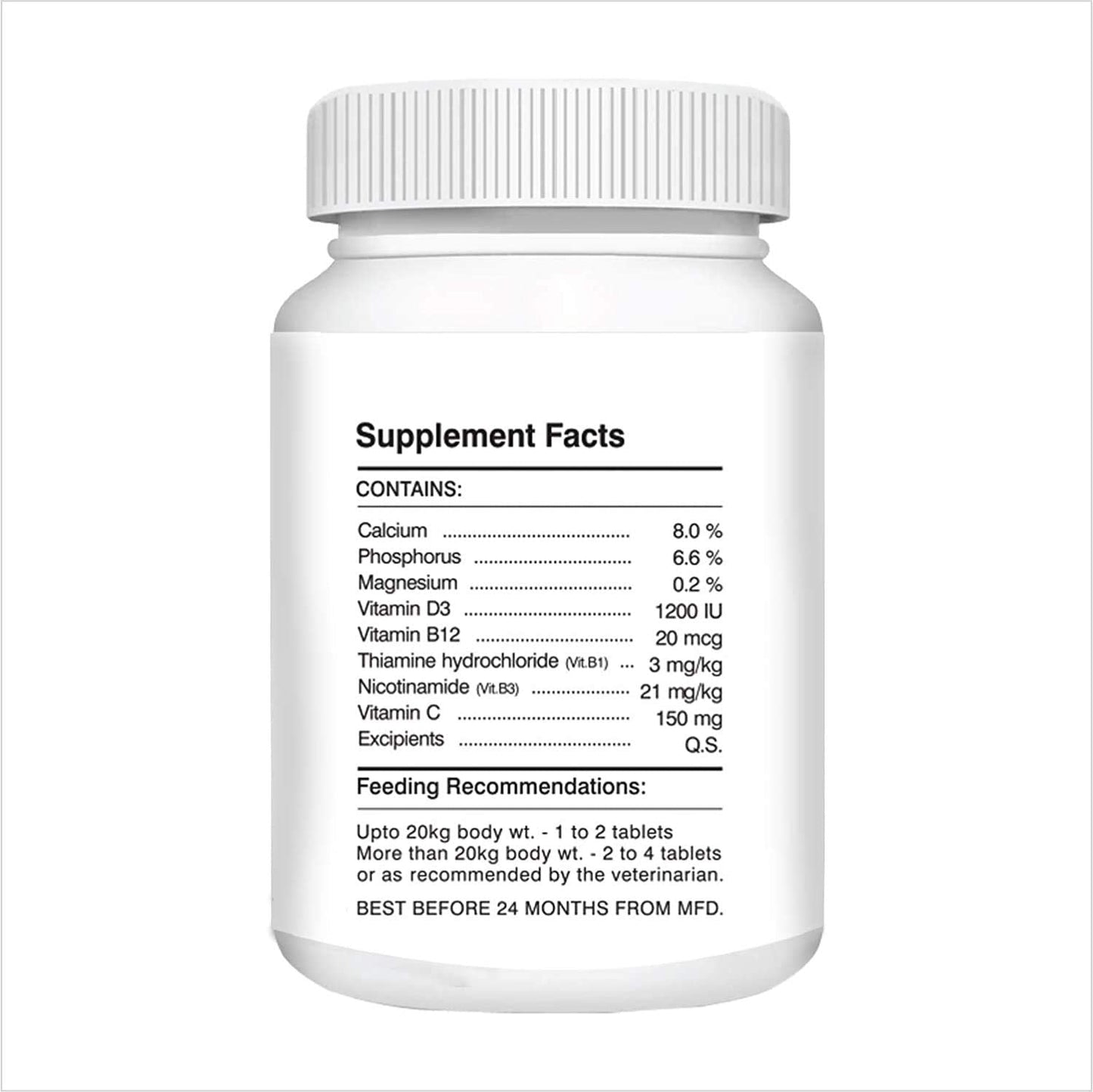 Drools Absolute Dog Supplement Tablets 400g, 110 Pieces Jar | Calcium Flavour | Promotes Better Joint Health | Healthy Skeletal System | Highly Palatable | Maintaining Strong Bones and Teeth