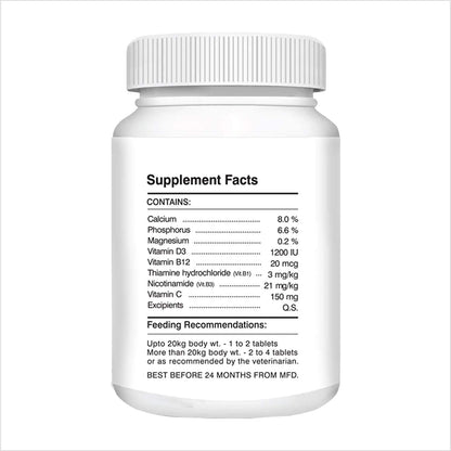 Drools Absolute Dog Supplement Tablets 400g, 110 Pieces Jar | Calcium Flavour | Promotes Better Joint Health | Healthy Skeletal System | Highly Palatable | Maintaining Strong Bones and Teeth