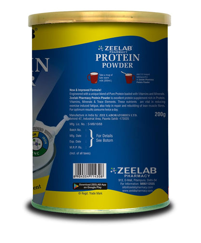 Zeelab Protein Powder 200g Vanilla | Health And Nutritional Protein Drink For All Age Group | 25 Vital Nutrients to Support Strength, Immunity and Active Life (Vanilla Flavour)