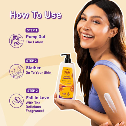 Plum BodyLovin' Vanilla Caramello Body Lotion | Cocoa Butter & Vitamin B5 for Deep Moisturization | Non-Greasy | Soft & Glowing Skin | for Dry to Very Dry Skin | Warm & Cozy Vanilla Fragrance â€“ 200ml | Exclusively Available on Amazon