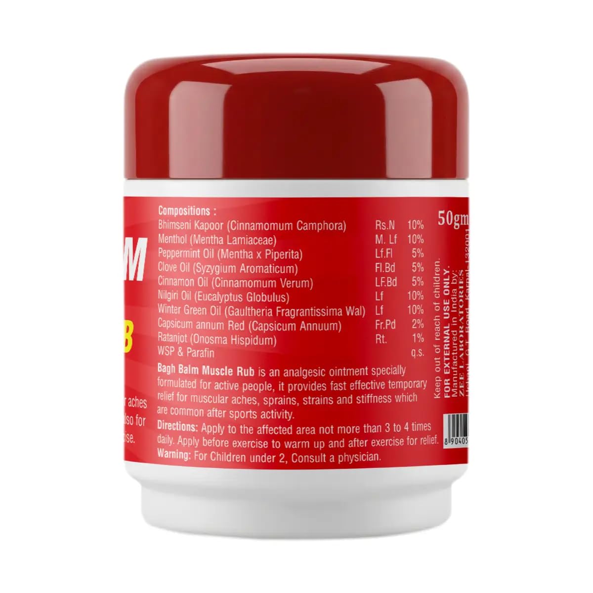 Zeelab Bagh Balm for Muscle & Joint Comfort | Herbal Pain Relief Balm with Camphor, Menthol, Wintergreen & Eucalyptus Oil | Helps Soothe Back, Neck & Shoulder Discomfort | External Use