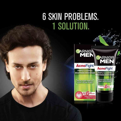 Garnier Men Acno Fight Pimple Clearing Brightening Moisturizer, 45g & Garnier Bright Complete VITAMIN C YOGHURT Night Cream, 40g