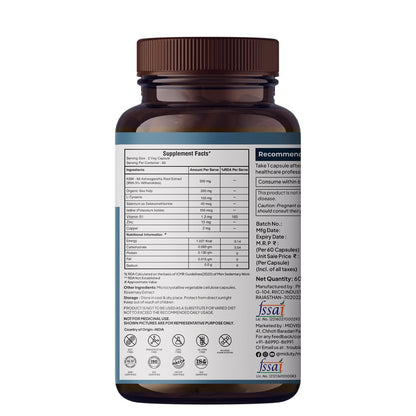 Miduty Palak Notes Triple Thyroid Care Supplement - Rapid Action Formula - KSM-66 Ashwagandha - Sea Kelp - Zinc - Vitamin B1-Selenium-L-Tyrosine - Supports Thyroid Health - Good mood - 60 Capsules