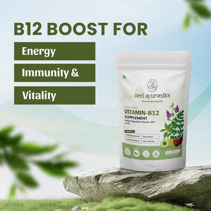 Natural Vitamin B12 Supplements - Boosts Energy, Reduces Fatigue, Supports Immune System, Healthy Skin, Rich in B12 Vitamin Supplement, Improves Digestion, Promotes Mental Clarity
