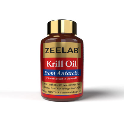 Zeelab Krill Oil Capsules | Best Supplement for Muscle Recovery, Bone & Joint Health (60 Softgel Capsules)